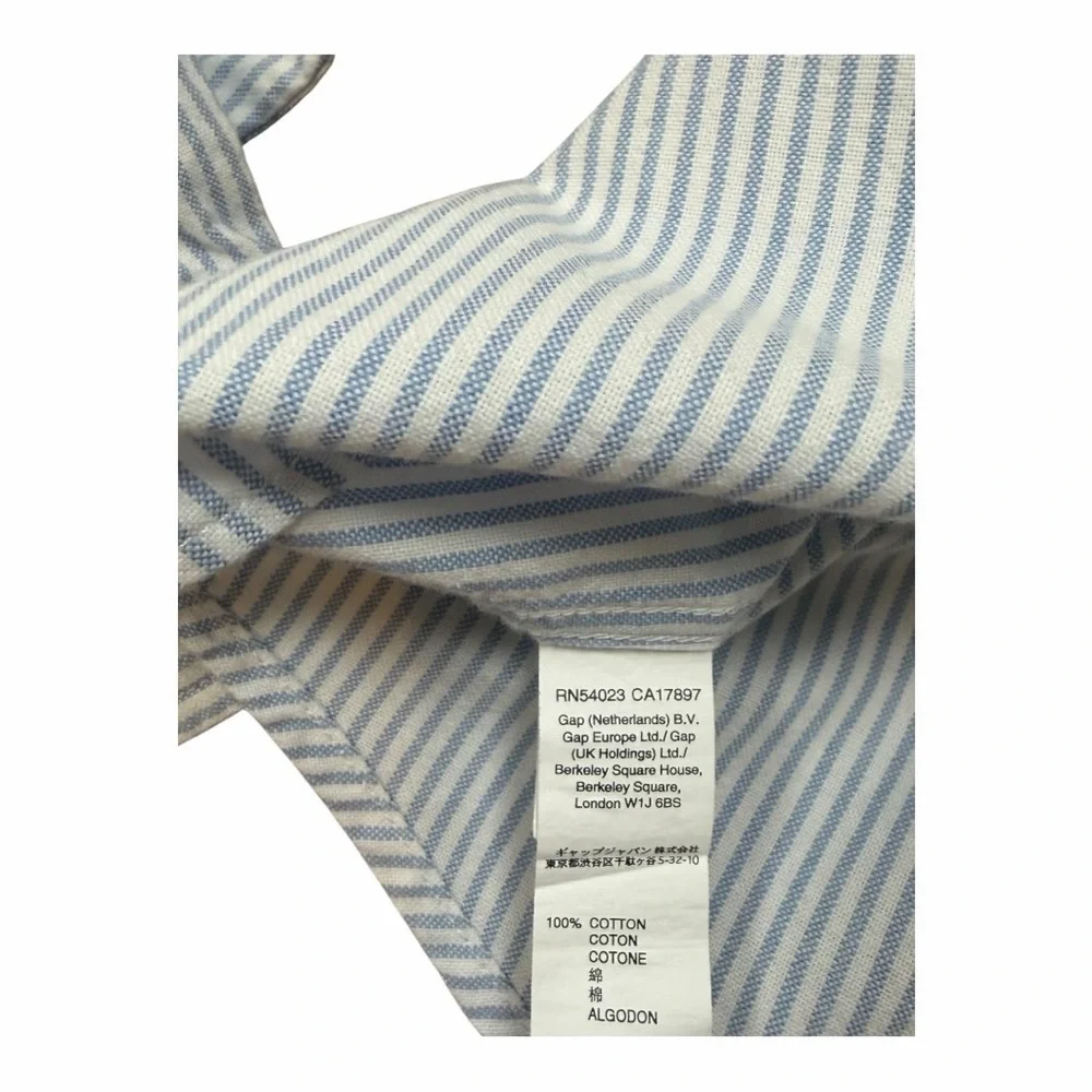 Baby Gap Oxford Shirt 3 Yrs Kids Boy's White Blue Striped Button Down Shirt